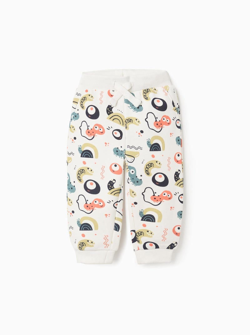 Pantalon de Jogging peigné avec Motif Bugs Blanc - Kiabi