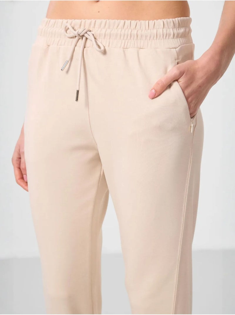 Pantalon de jogging pour femme avec fermeture éclair tommy Beige argile - Kiabi