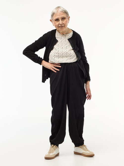 Pantalon de jogging pour femme en maille légère à taille élastiquée - Kiabi