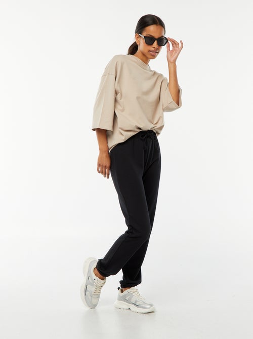 Pantalon de jogging pour femme en maille lourde à taille standard - Kiabi