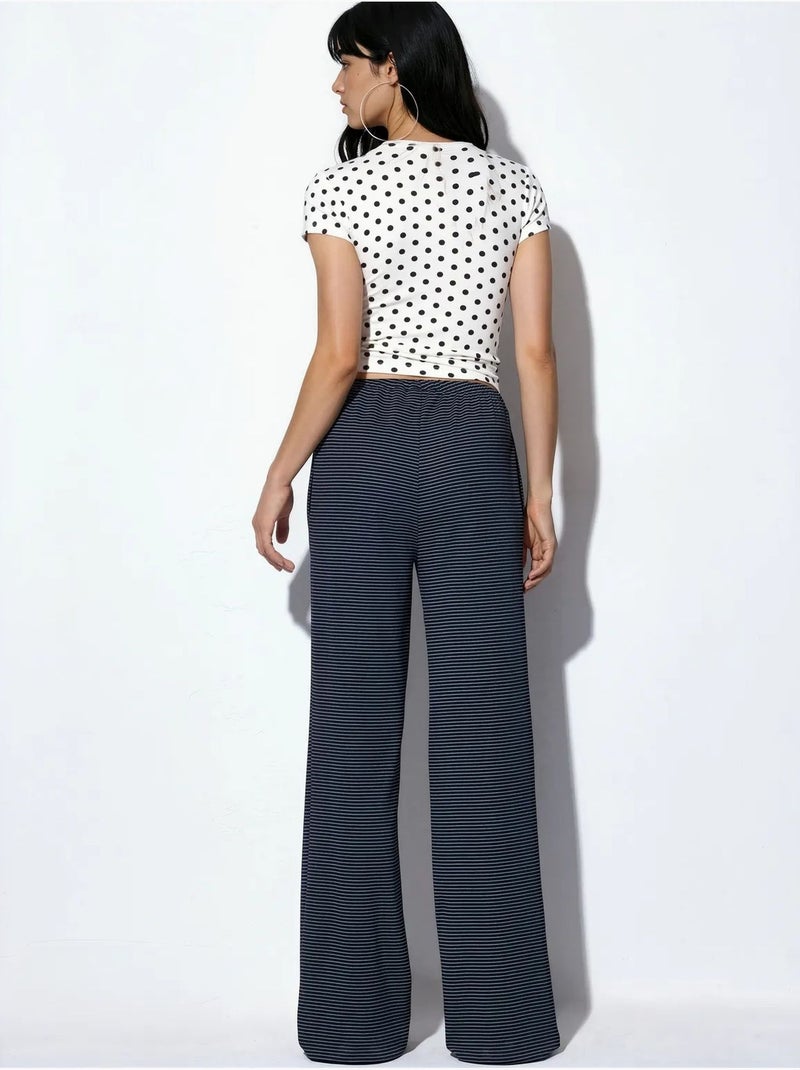 Pantalon de jogging rayé à jambe droite busem Noir - Kiabi