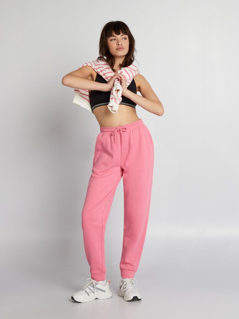Pantalon de jogging taille haute - rose foncé - Kiabi - 12.00€