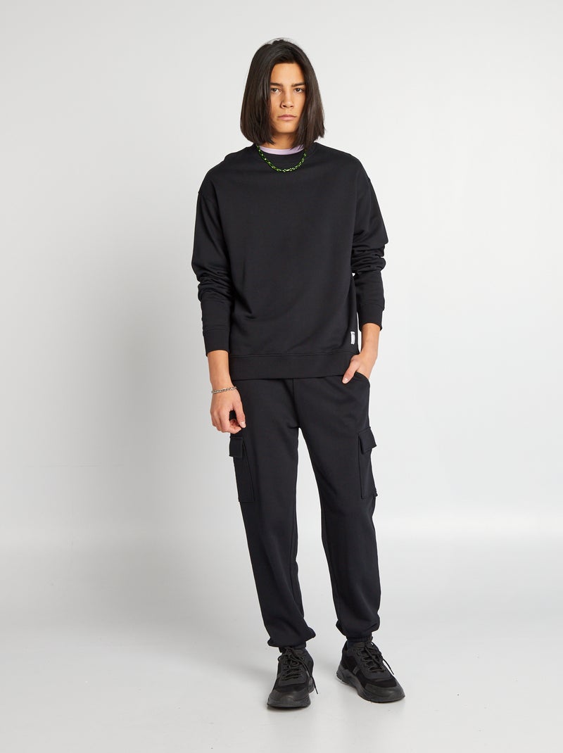 Pantalon de jogging style cargo noir - Kiabi