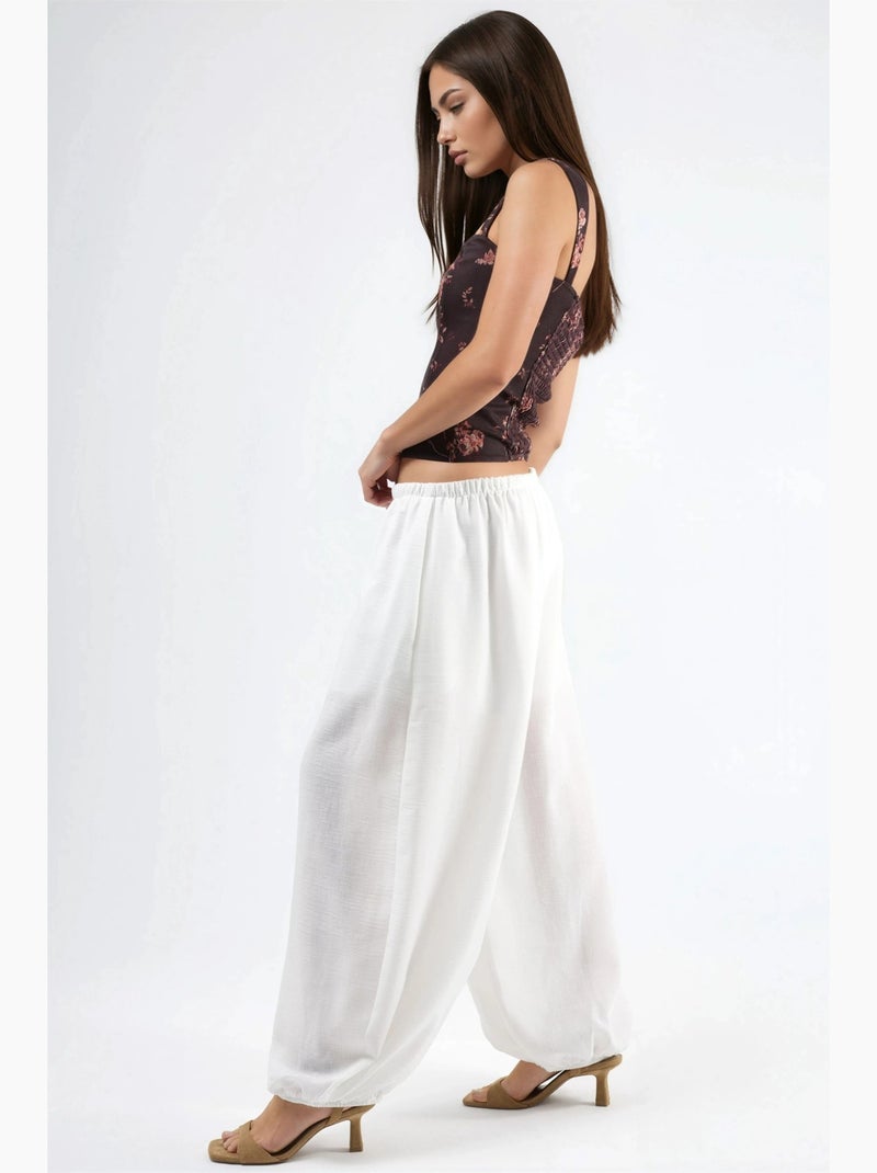 Pantalon de jogging taille basse coupe ample hiccup Blanc - Kiabi
