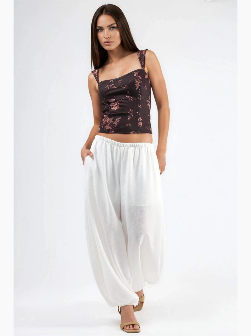 Pantalon de jogging taille basse coupe ample hiccup Blanc - Kiabi