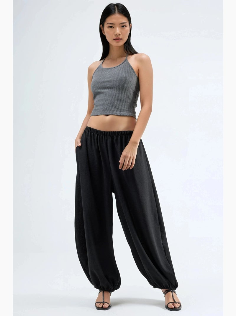 Pantalon de jogging taille basse coupe ample hiccup Noir - Kiabi