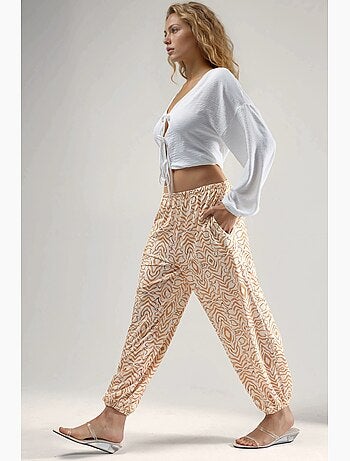 Pantalon de jogging taille basse imprimé zèbre hiccup