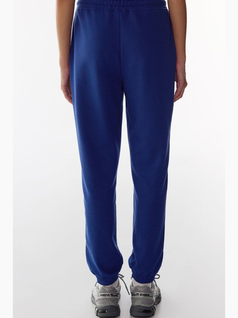 Pantalon de jogging taille haute à bas resserrés penti Bleu cobalt - Kiabi