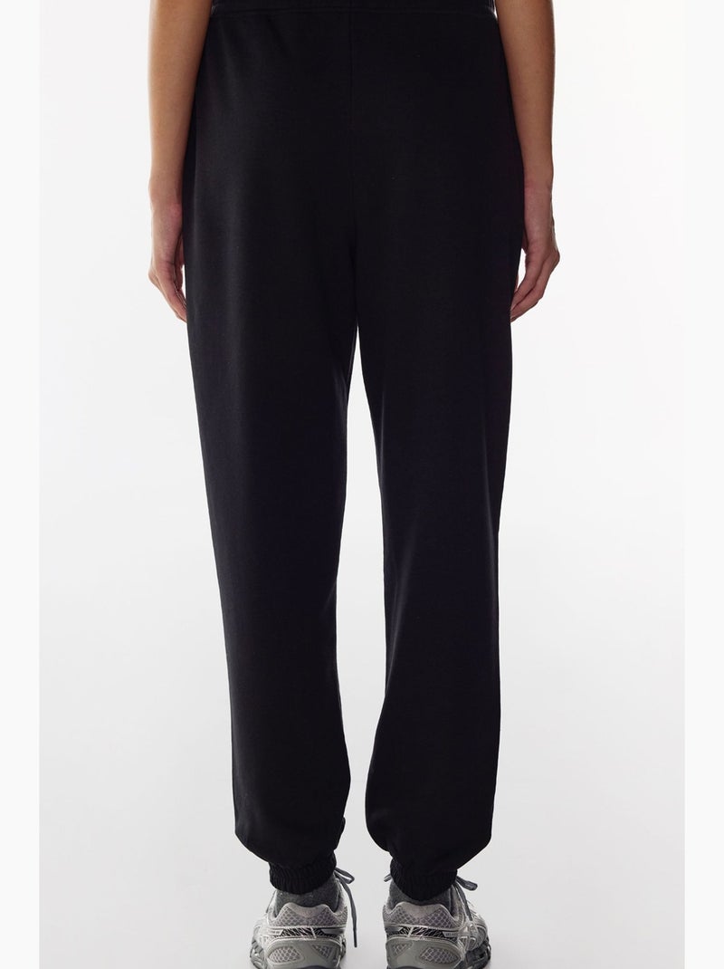 Pantalon de jogging taille haute à bas resserrés penti Noir - Kiabi