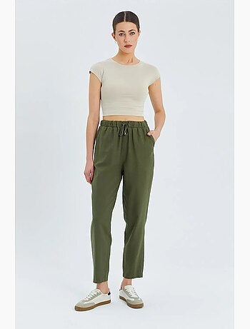 Pantalon de jogging taille haute avec cordon de serrage mixray