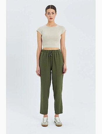 Pantalon de jogging taille haute avec cordon de serrage mixray