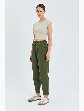 Pantalon de jogging taille haute avec cordon de serrage mixray