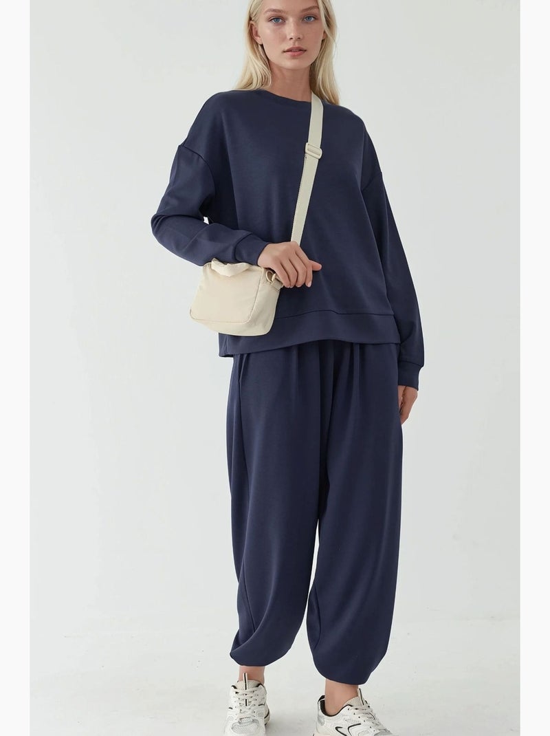 Pantalon de jogging taille haute hiccup Bleu marine - Kiabi
