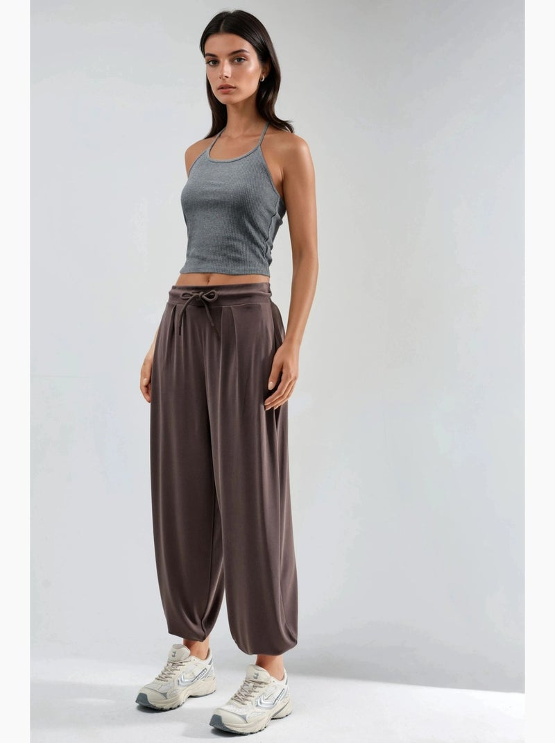 Pantalon de jogging taille haute hiccup Marron clair - Kiabi