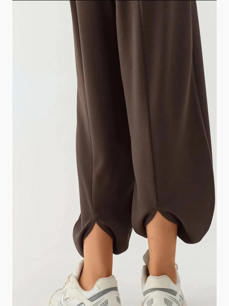 Pantalon de jogging taille haute hiccup Marron foncé - Kiabi