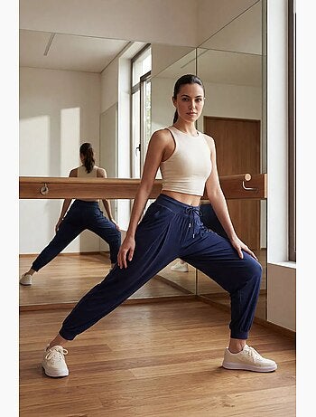 Pantalon de jogging taille mi-haute en jersey fin avec poche tommy