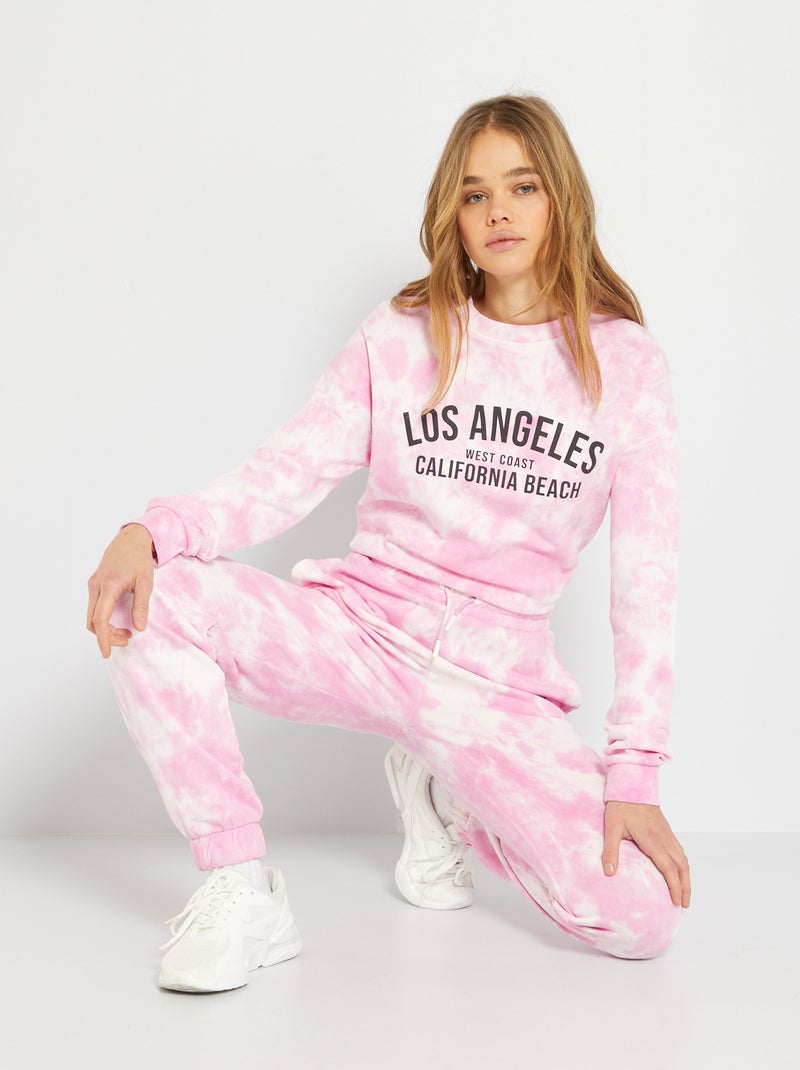 Pantalon de jogging tie and dye rose Kiabi