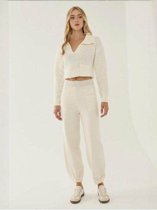Pantalon de jogging tricoté taille haute - Kiabi Pantalon de jogging tricoté taille haute - Kiabi