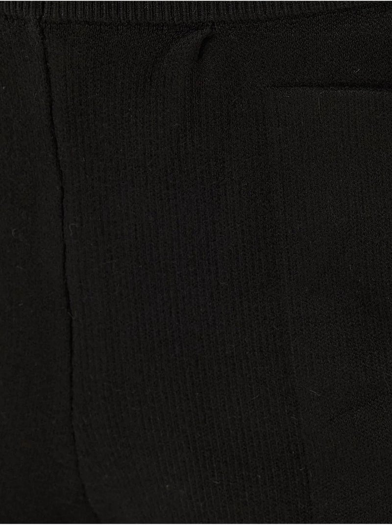 Pantalon de jogging tricoté taille haute Noir - Kiabi