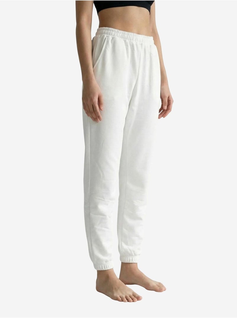 Pantalon de jogging uni à taille élastique my fashion Blanc - Kiabi