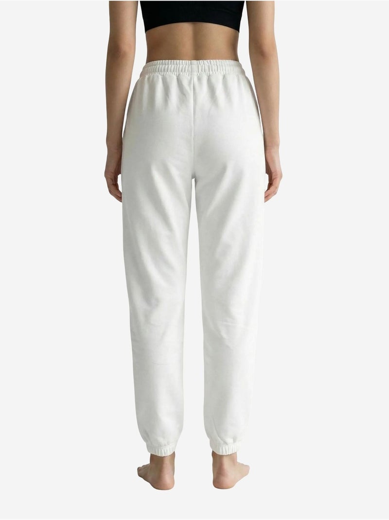 Pantalon de jogging uni à taille élastique my fashion Blanc - Kiabi