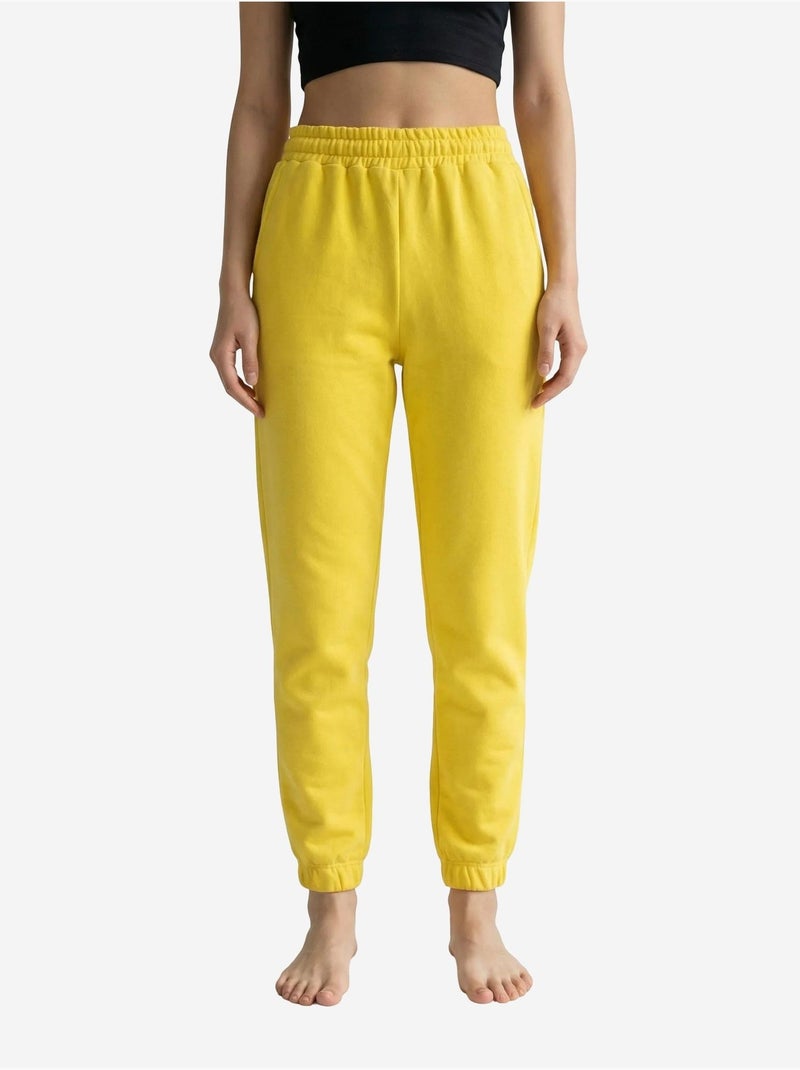 Pantalon de jogging uni à taille élastique my fashion Jaune citron - Kiabi