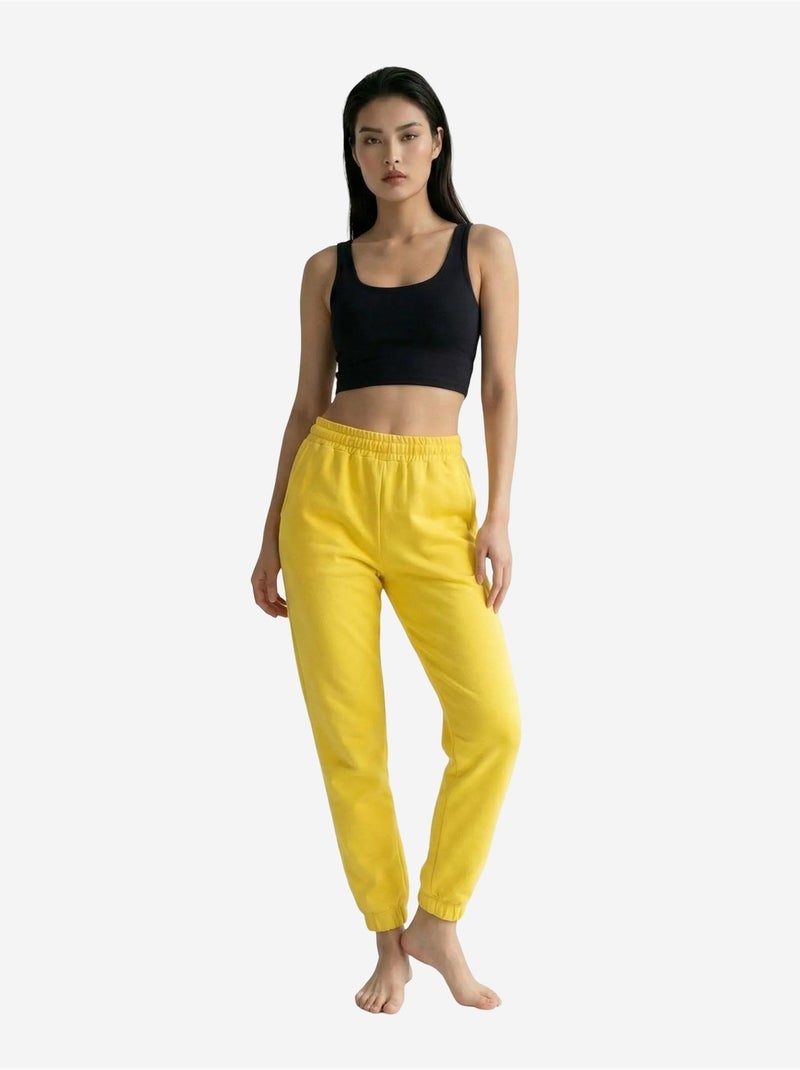 Pantalon de jogging uni à taille élastique my fashion Jaune citron - Kiabi