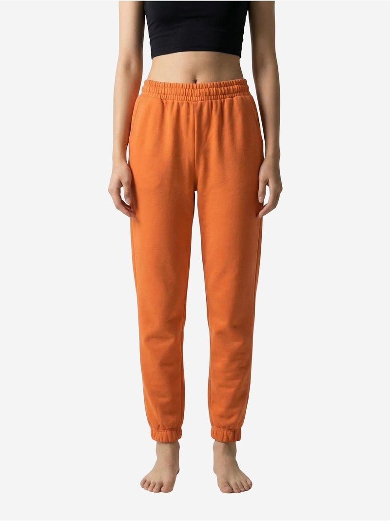 Pantalon de jogging uni à taille élastique my fashion Orange mandarine - Kiabi