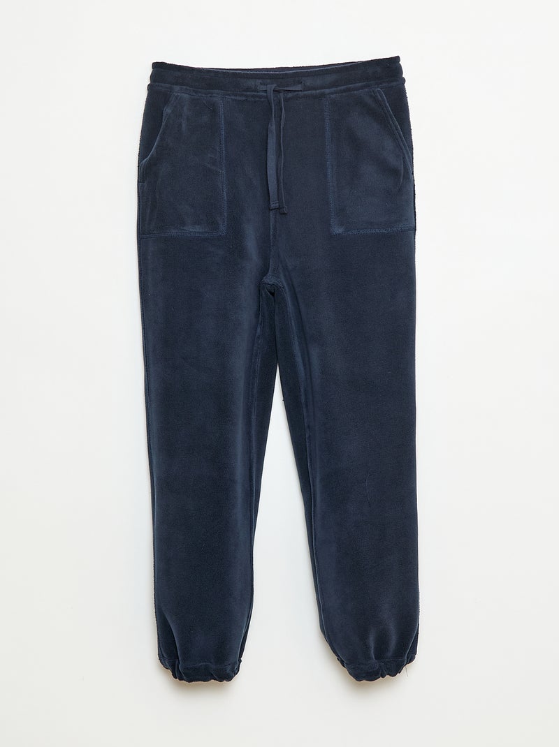 Pantalon de jogging uni avec 2 poches Bleu - Kiabi