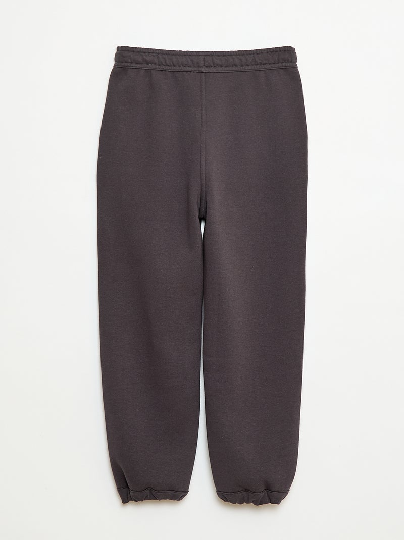 Pantalon de jogging uni avec 2 poches Noir - Kiabi