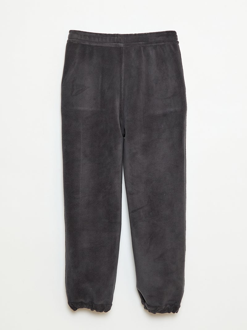 Pantalon de jogging uni avec 2 poches Noir - Kiabi