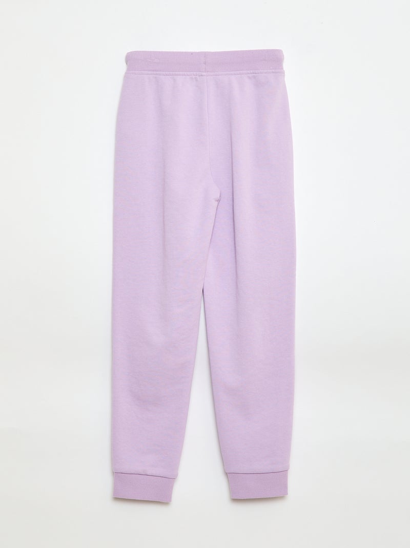 Pantalon de jogging uni avec taille élastiquée Violet - Kiabi