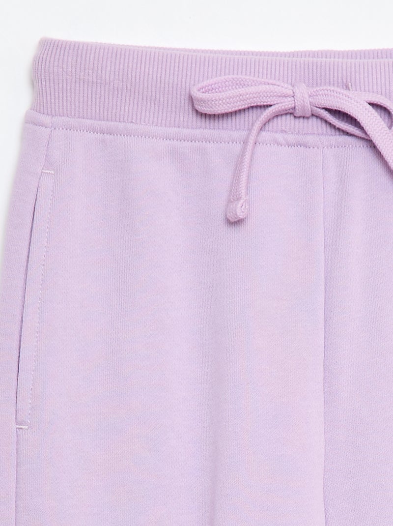 Pantalon de jogging uni avec taille élastiquée Violet - Kiabi