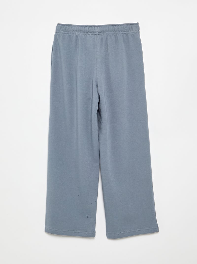 Pantalon de jogging uni en French Terry Bleu - Kiabi