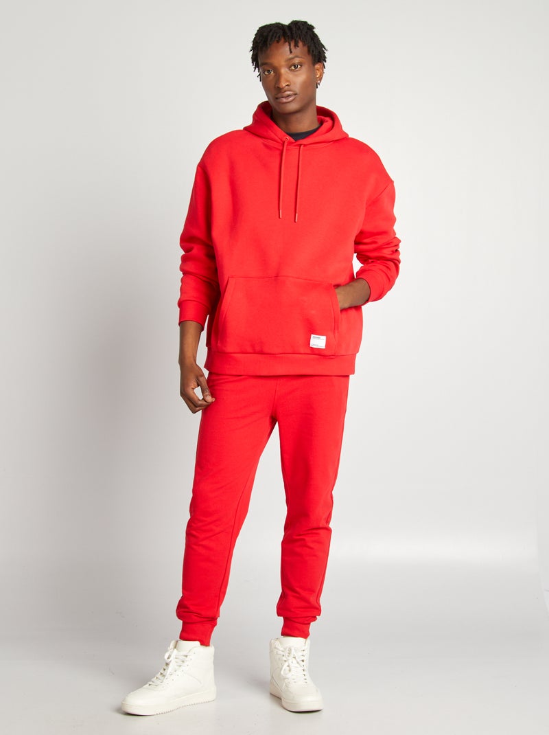 Pantalon de jogging uni rouge - Kiabi