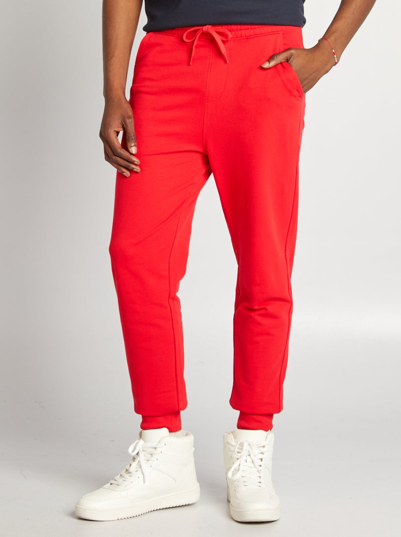 Pantalon de jogging uni rouge - Kiabi