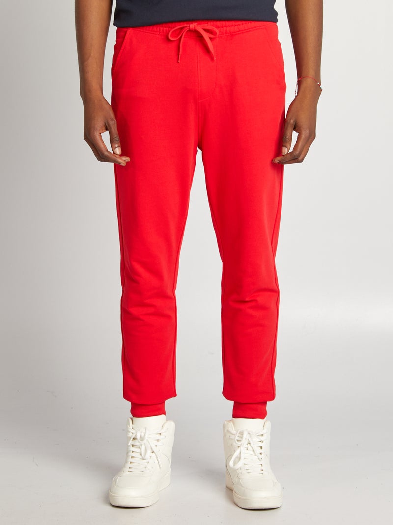 Pantalon de jogging uni rouge - Kiabi