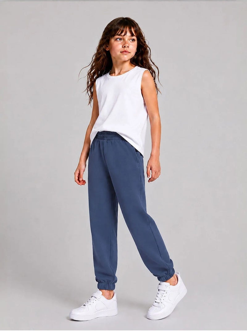Pantalon de jogging unisexe junior à jambe fuselée tommy Bleu marine - Kiabi
