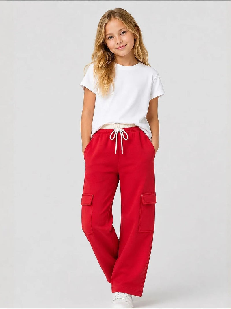 Pantalon de jogging unisexe junior à taille élastique tommy Rouge - Kiabi
