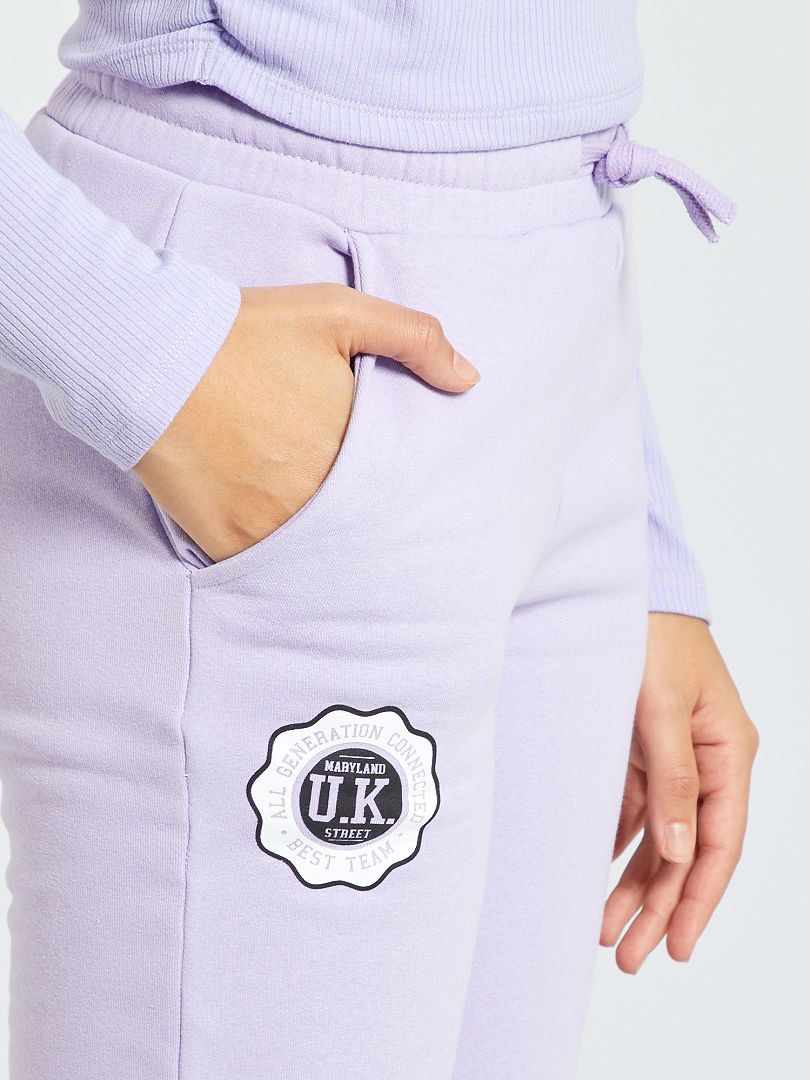 pantalon de jogging fille avec logo patine - camps united violet pantalons