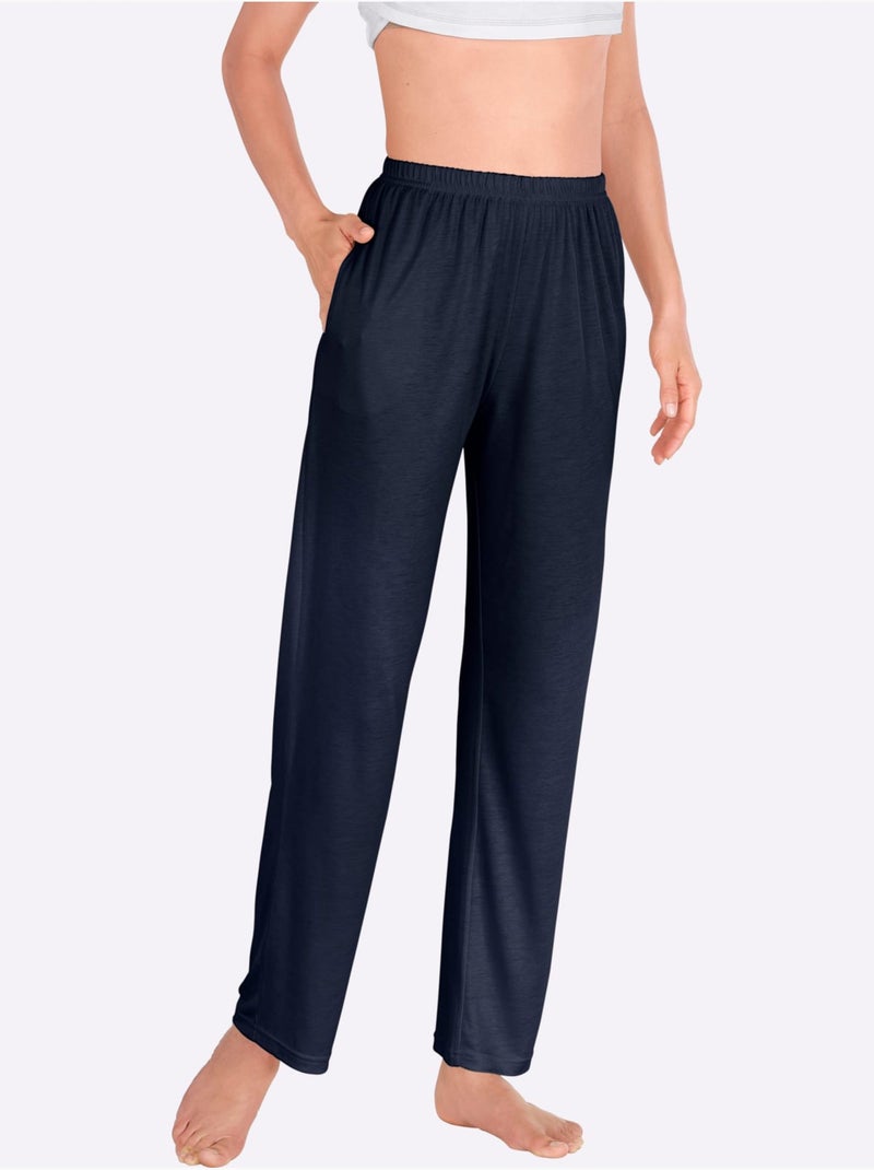 Pantalon de jogging viscose douce et fluide - taille standard - moda vilona Bleu marine - Kiabi