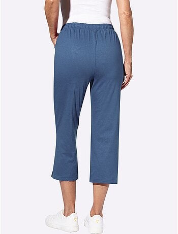 Pantalon de loisirs 7/8 avec ceinture élastique et poches - taille standard - moda vilona