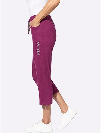 Pantalon de loisirs 7/8 avec ceinture élastique et poches - taille standard - moda vilona