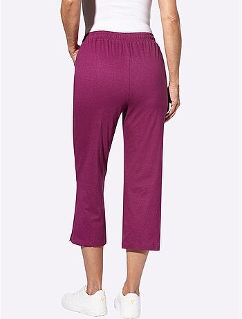 Pantalon de loisirs 7/8 avec ceinture élastique et poches - taille standard - moda vilona