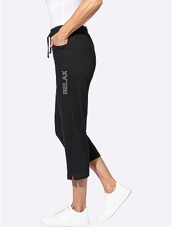 Pantalon de loisirs 7/8 avec ceinture élastique et poches - taille standard - moda vilona