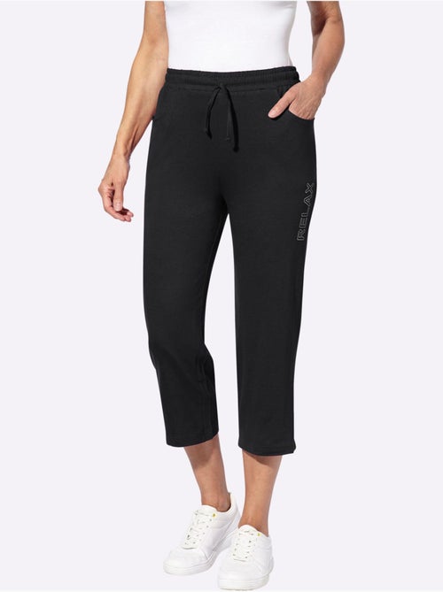 Pantalon de loisirs 7/8 avec ceinture élastique et poches - taille standard - moda vilona - Kiabi