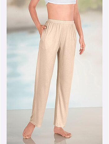 Pantalon de loisirs fluide avec ceinture élastique et poche latérale - taille standard - moda vilona