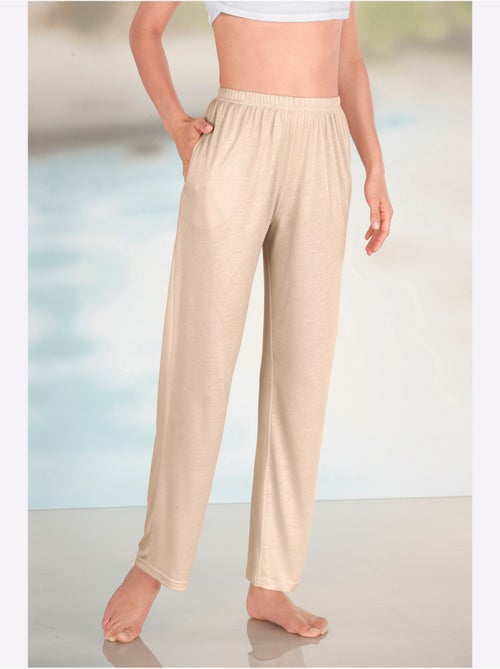 Pantalon de loisirs avec ceinture élastique et poches latérales - taille standard - moda vilona - Kiabi