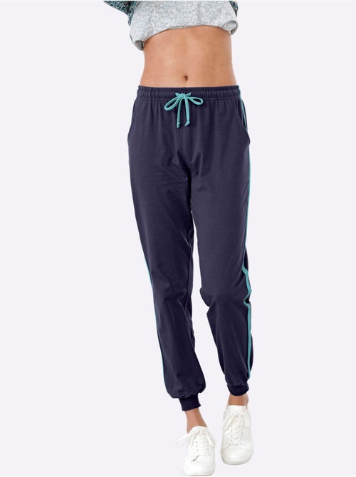 Pantalon de loisirs avec ceinture élastique et poches latérales - taille standard - moda vilona - Kiabi