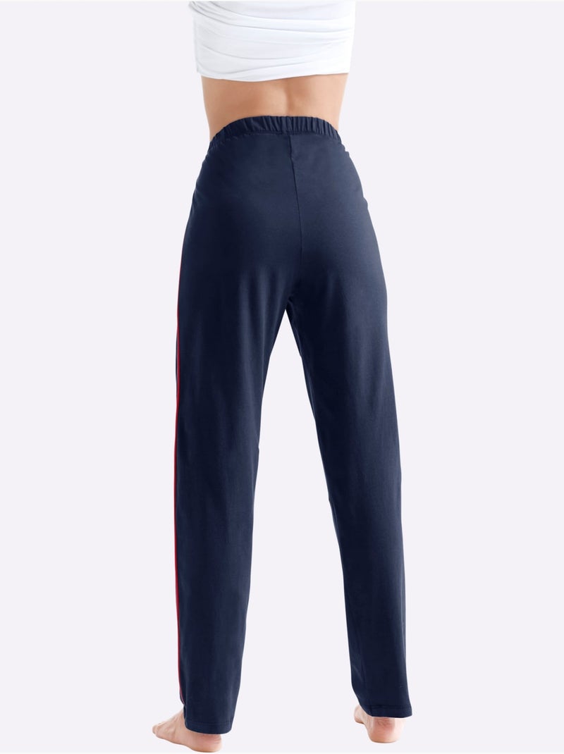 Pantalon de loisirs avec ceinture élastique et poches zippées - Taille standard - Moda Vilona Bleu Rose - Kiabi